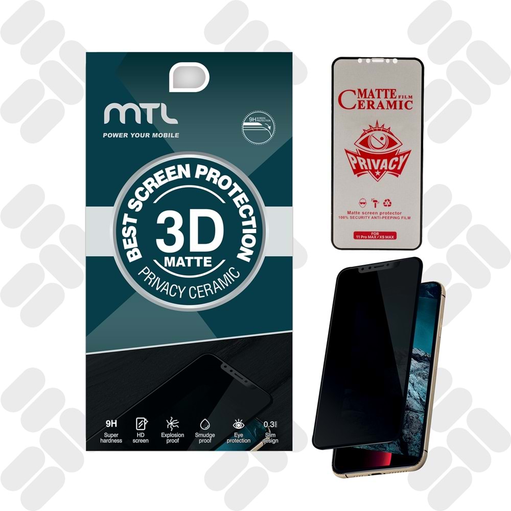 IPHONE 6 PLUS MTL MATTE PRİVACY SERAMİK CAM SİYAH