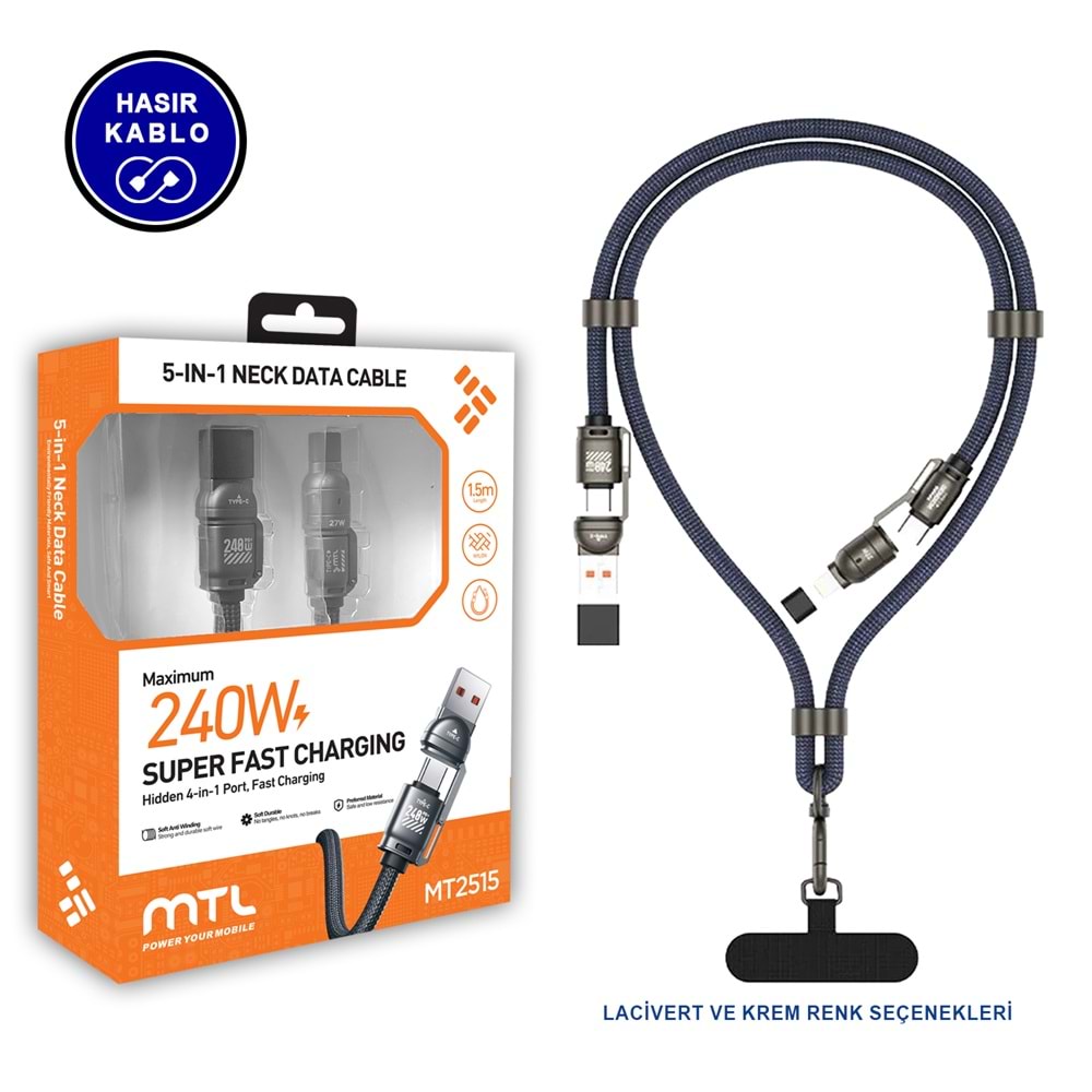 MT2515 240W 5İN1 BOYUN ASKI İPİ ŞARJ DATA KABLO /200