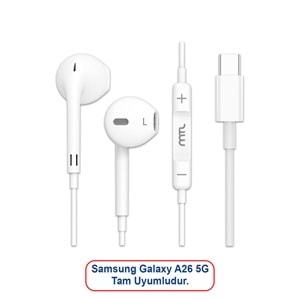 SAMSUNG A26 5G UYUMLU TAK ÇALIŞTIR TYPE-C STEREO KABLOLU KULAKLIK