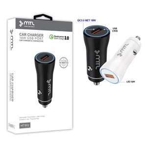 MT1812 18W QC 3.0 HIZLI USB ÇIKIŞLI USB ARAÇ ŞARJ ADAPTÖR /100