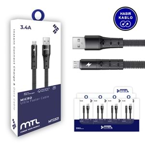 MT2321 3.4A FLAT MİCRO USB ŞARJ DATA KABLO /25/400