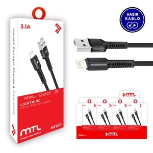 MT2411 3.4A LİGHTNİNG USB ŞARJ DATA KABLO /25/400