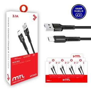 MT2413 3.4A MİCRO USB ŞARAJ DATA KABLO /25/400