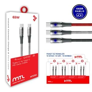 MT2152 65W TYPE-C TO TYPE-C PD ŞARJ DATA KABLO /30/420