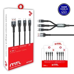 MT2511 3İN1 ŞARJ DATA KABLO 10/200