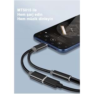 MT5015 2 in 1 TYPE-C SES VE ŞARJ ADAPTÖR KABLO /30/300