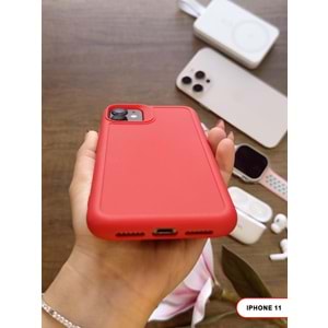 IPHONE 11 RENK ATMAYAN KEEP SİLİKON KILIF - KIRMIZI