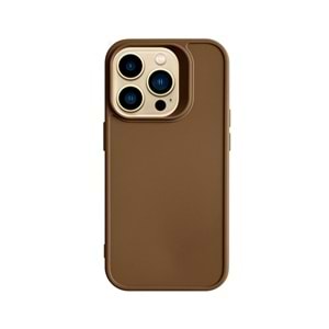 IPHONE 15 PRO RENK ATMAYAN KEEP SİLİKON KILIF - KAHVERENGİ