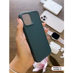 IPHONE 13/14 RENK ATMAYAN KEEP SİLİKON KILIF - HAKI
