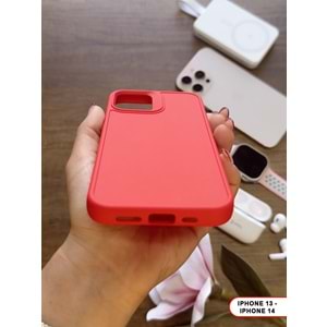 IPHONE 13/14 RENK ATMAYAN KEEP SİLİKON KILIF - KIRMIZI