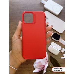 IPHONE 13/14 RENK ATMAYAN KEEP SİLİKON KILIF - KIRMIZI