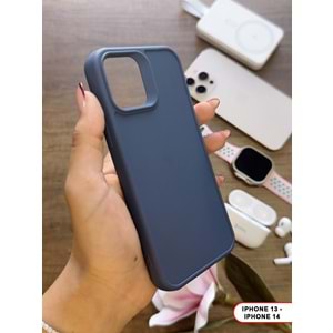 IPHONE 13/14 RENK ATMAYAN KEEP SİLİKON KILIF - LACIVERT
