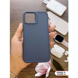 IPHONE 13/14 RENK ATMAYAN KEEP SİLİKON KILIF - LACIVERT
