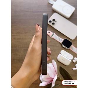 IPHONE 13/14 RENK ATMAYAN KEEP SİLİKON KILIF - SIYAH