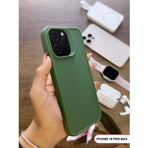IPHONE 15 PRO MAX RENK ATMAYAN KEEP SİLİKON KILIF - HAKI