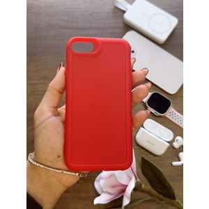 IPHONE 6 / 7 / 8 / SE 2021 / SE 2022 RENK ATMAYAN KEEP SİLİKON KILIF - KIRMIZI