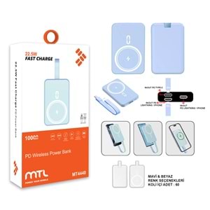 MT4440 10.000 MAH MAGSAFE DAHİLİ KABLOLU 22.5 W PD ŞARJ POWERBANK /60
