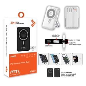 MT4450 10.000 MAH MAGSAFE DAHİLİ KABLOLU 22.5 W PD ŞARJ POWERBANK /60