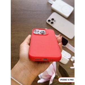 IPHONE 14 PRO RENK ATMAYAN KEEP SİLİKON KILIF - KIRMIZI