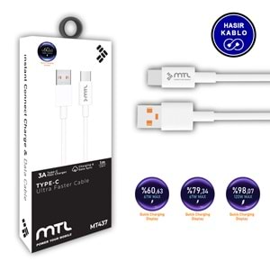 MT437 3A TYPE-C USB TURBO ŞARJ DATA KABLO /25/400