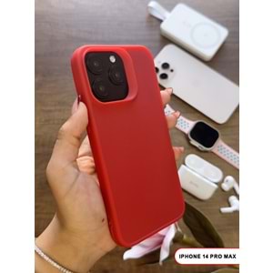 IPHONE 14 PRO MAX RENK ATMAYAN KEEP SİLİKON KILIF - KIRMIZI