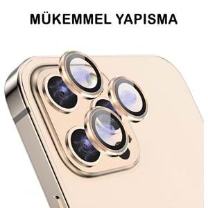 IPHONE 12 PRO SAFİR LENS KORUMA - GOLD