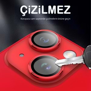 IPHONE 14 / IPHONE 14 PLUS SAFİR LENS KORUMA - RED