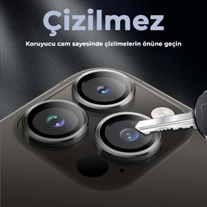 IPHONE 14 PRO / IPHONE 14 PRO MAX SAFİR LENS KORUMA - BLACK