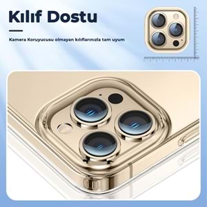 IPHONE 14 PRO / IPHONE 14 PRO MAX SAFİR LENS KORUMA - GOLD