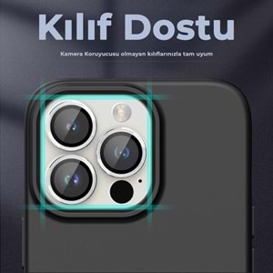 IPHONE 14 PRO / IPHONE 14 PRO MAX SAFİR LENS KORUMA - SILVER