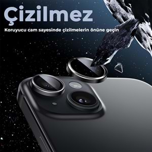 IPHONE 15 / IPHONE 15 PLUS SAFİR LENS KORUMA - BLACK