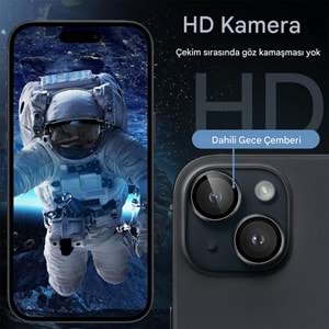 IPHONE 15 / IPHONE 15 PLUS SAFİR LENS KORUMA - BLACK