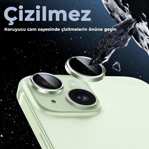 IPHONE 15 / IPHONE 15 PLUS SAFİR LENS KORUMA - GREEN