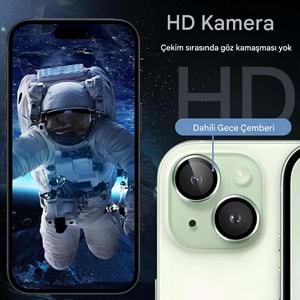 IPHONE 15 / IPHONE 15 PLUS SAFİR LENS KORUMA - GREEN