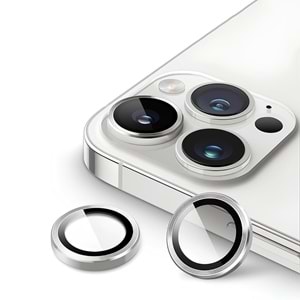 IPHONE 15 PRO / IPHONE 15 PRO MAX SAFİR LENS KORUMA - SILVER TİTANİUM