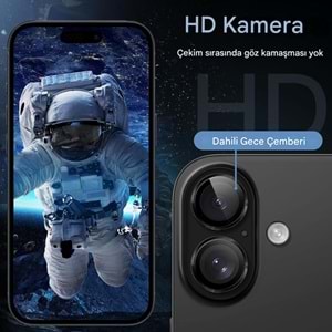 IPHONE 16 / IPHONE 16 PLUS SAFİR LENS KORUMA - BLACK