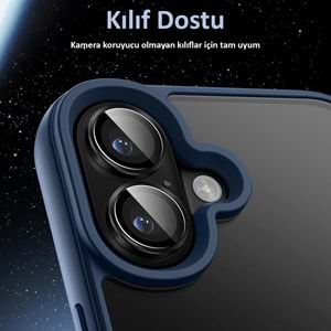 IPHONE 16 / IPHONE 16 PLUS SAFİR LENS KORUMA - BLACK