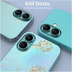 IPHONE 16 / IPHONE 16 PLUS SAFİR LENS KORUMA - GREEN