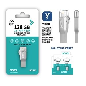MT843 128 GB 3.0 HYPER LİGHTNİNG TO USB METAL DÖNÜŞTÜRÜCÜ FLASH BELLEK /20
