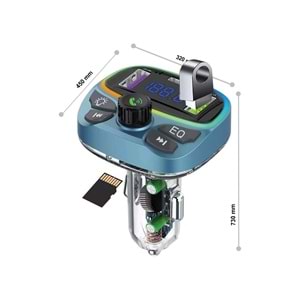 MT9877 50 WATT PD ŞARJLI BLUETOOTH FM MODÜLATÖR