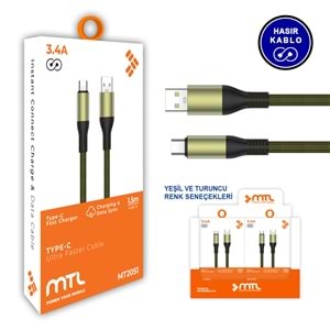 MT2051 3.4A 1.5 METRE TYPE C USB ŞARJ DATA KABLO