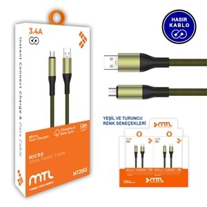 MT2053 3.4A 1.5 METRE MİCRO USB ŞARJ DATA KABLO 10/200