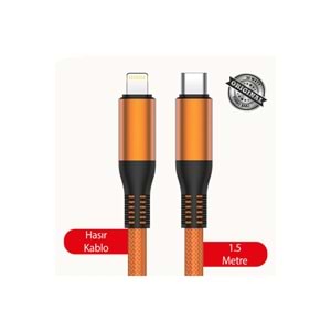 MT2124 30W 1.5 METRE TYPE-C TO LİGHTNİNG PD ŞARJ DATA KABLO 10/200