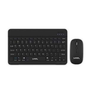 MT8530 BLUETOOTH MİNİ TABLET / PC / TV UYUMLU ŞARJLI KLAVYE MOUSE SET /50 - SİYAH