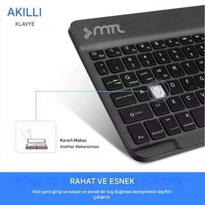 MT8530 BLUETOOTH MİNİ TABLET / PC / TV UYUMLU ŞARJLI KLAVYE MOUSE SET /50