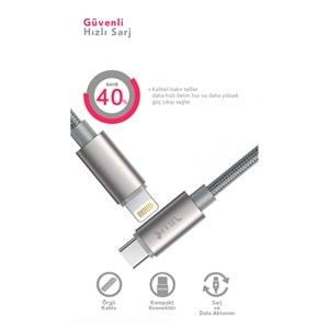 MT2120 60W LİGHTNİNG TO TYPE-C PD ŞARJ DATA KABLO 10/200