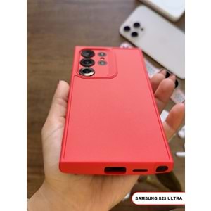 SAMSUNG S23 ULTRA RENK ATMAYAN KEEP SİLİKON KILIF - KIRMIZI