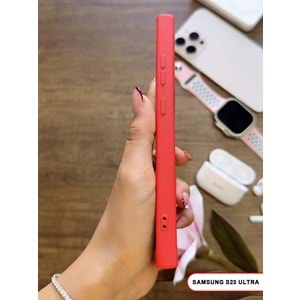 SAMSUNG S23 ULTRA RENK ATMAYAN KEEP SİLİKON KILIF - KIRMIZI