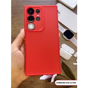 SAMSUNG S23 ULTRA RENK ATMAYAN KEEP SİLİKON KILIF - KIRMIZI