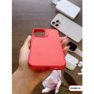 IPHONE 16 RENK ATMAYAN KEEP SİLİKON KILIF - KIRMIZI